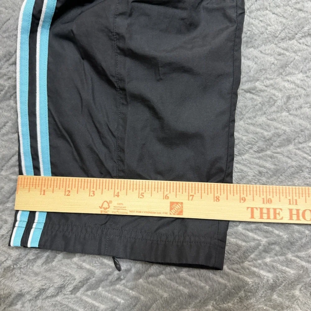 Vtg Adidas Track Windbreaker Pants Men Medium Black Baggy Y2K Zipper Lined